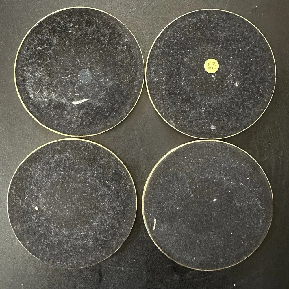 Set of 4 BTS Solid Brass Specialty Vintage Coasters Veterans Club Banquet 1992